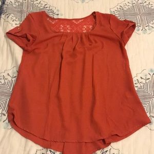 Burnt orange flowing blouse